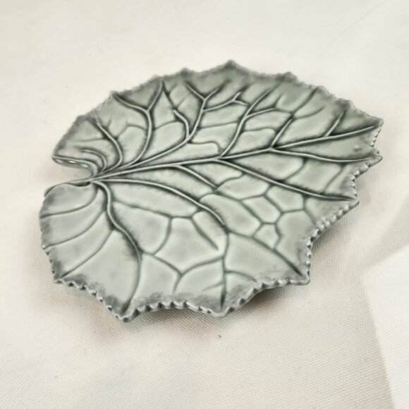 Christian Tortu Paris Leaf Plate VTG Ceramic Botanical Accent French Art Pottery - Picture 10 of 10